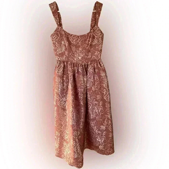 NWOT SACHIN AND BABI WOMENS SIZE 4 ALETTA DRESS PINK AND GOLD - Picture 2 of 5